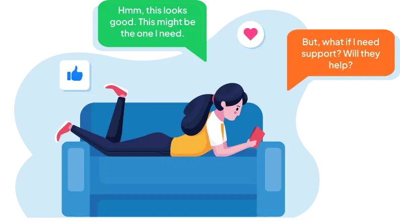 Buyer on couch illustration